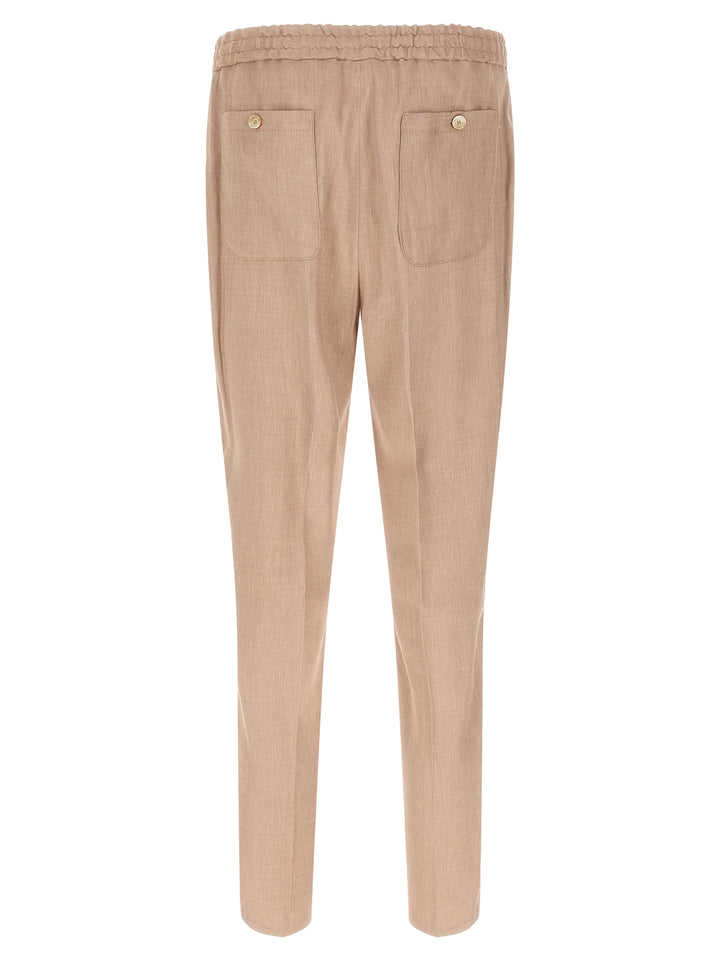 Etro Flamed Linen Joggers Pantaloni - Beige | 230504e733c73e68638254d2070602f8cde631aa
