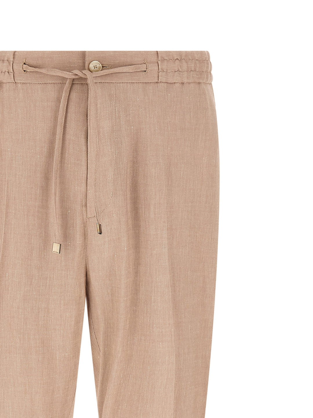 Etro Flamed Linen Joggers Pantaloni - Beige | 58873d0398fb266ff043e865c291a6a6a875cfa0