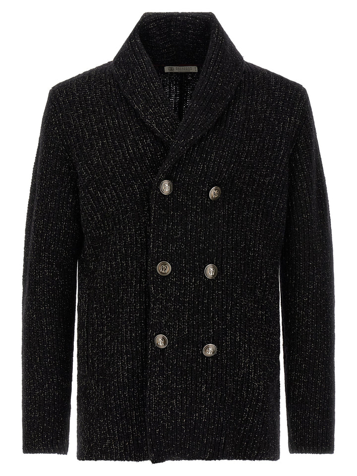 Brunello Cucinelli Double-Breasted Cardigan Maglioni - Nero | cca81a1f0fd493d505601d3ee9a0051bf3f58620