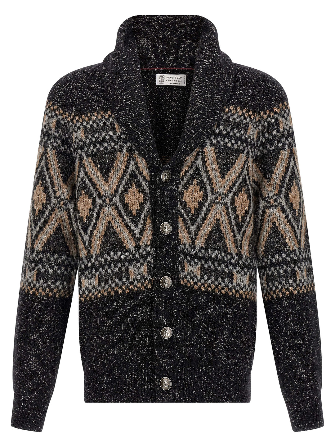 Brunello Cucinelli Geometric Jacquard Cardigan Maglioni - Multicolor | d24c5cc249cff5ea5d537a550a3707fc32c7b7f3