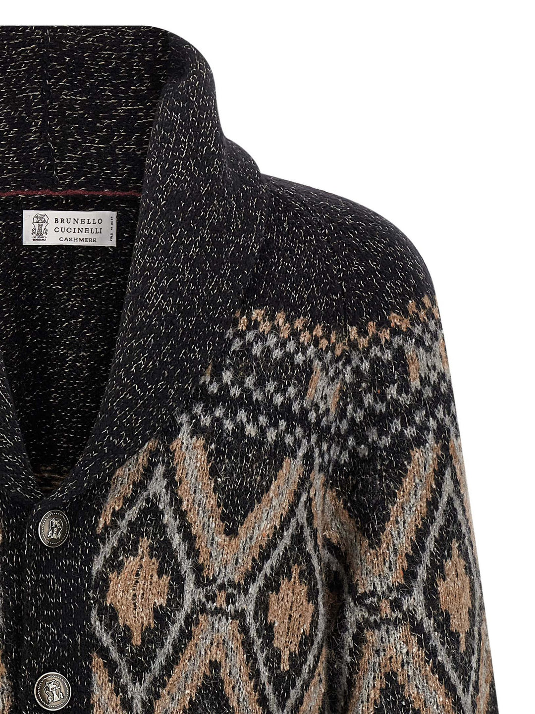 Brunello Cucinelli Geometric Jacquard Cardigan Maglioni - Multicolor | ab298a205bce0f68d9bbef78aa83cd57bafe7ab4