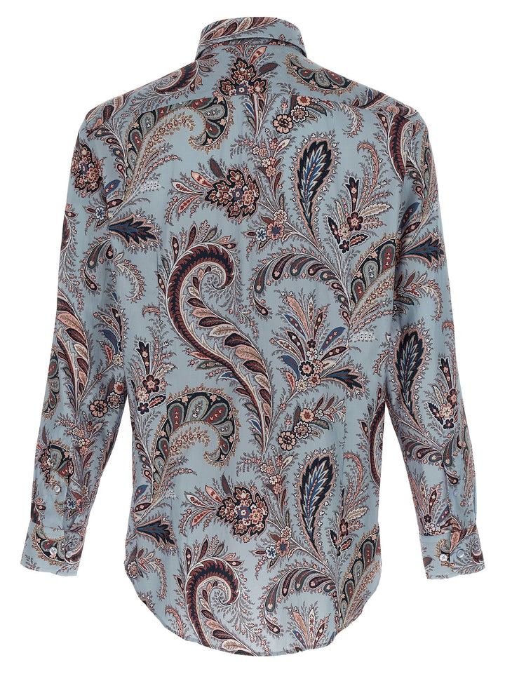Etro Floral Paisley Cotton Shirt Camicie - Celeste | 82a36b9d52030c60a40bf40b29bed9f11c8aaf6b