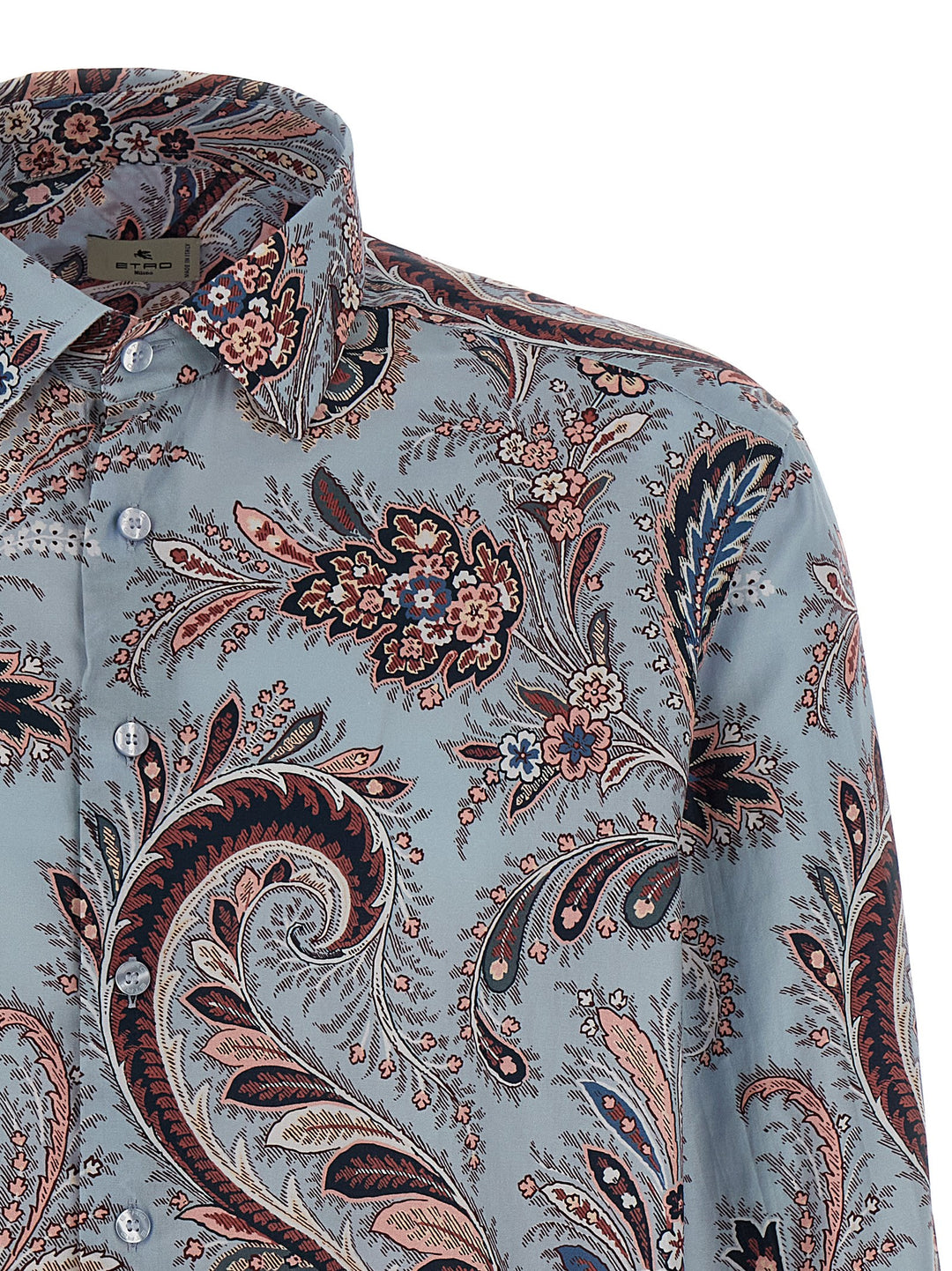 Etro Floral Paisley Cotton Shirt Camicie - Celeste | 144fbd1086bd8cf34f7a31f9707d355ca83f65aa