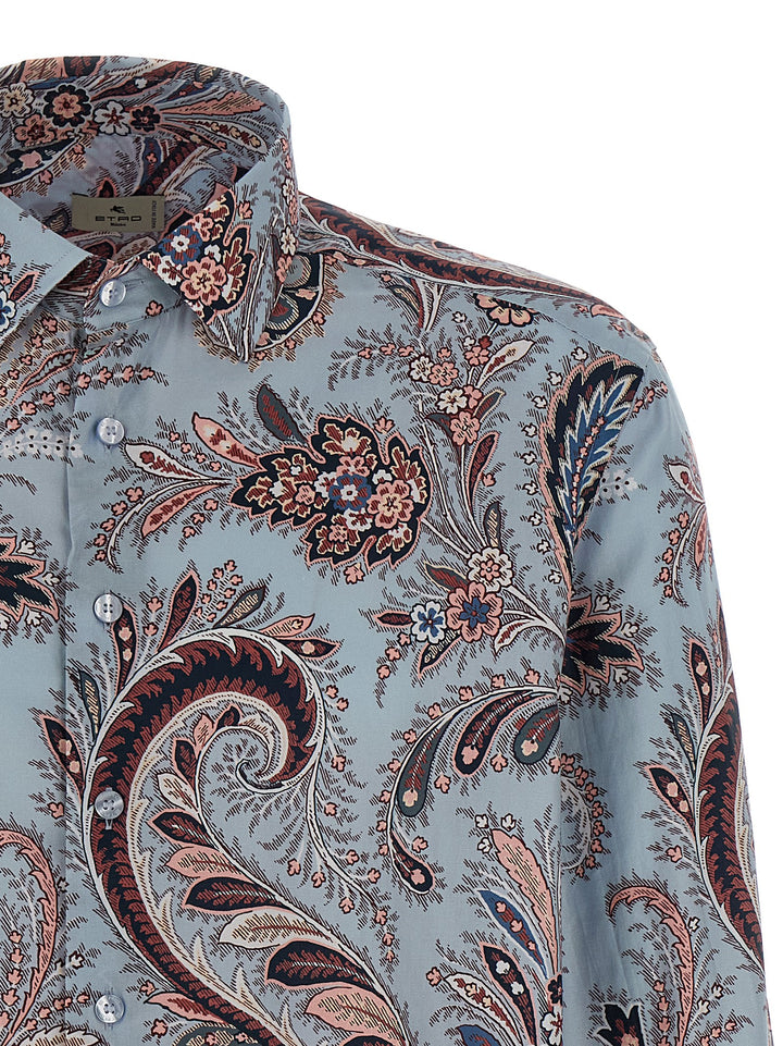 Etro Floral Paisley Cotton Shirt Camicie - Celeste | 144fbd1086bd8cf34f7a31f9707d355ca83f65aa