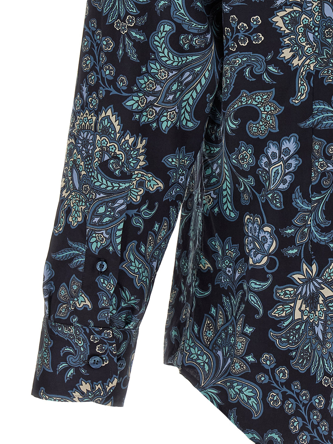 Etro Floral Paisley Cotton Shirt Camicie - Blu | 658b23efff298d91c5e706395d57a619c09fbdad