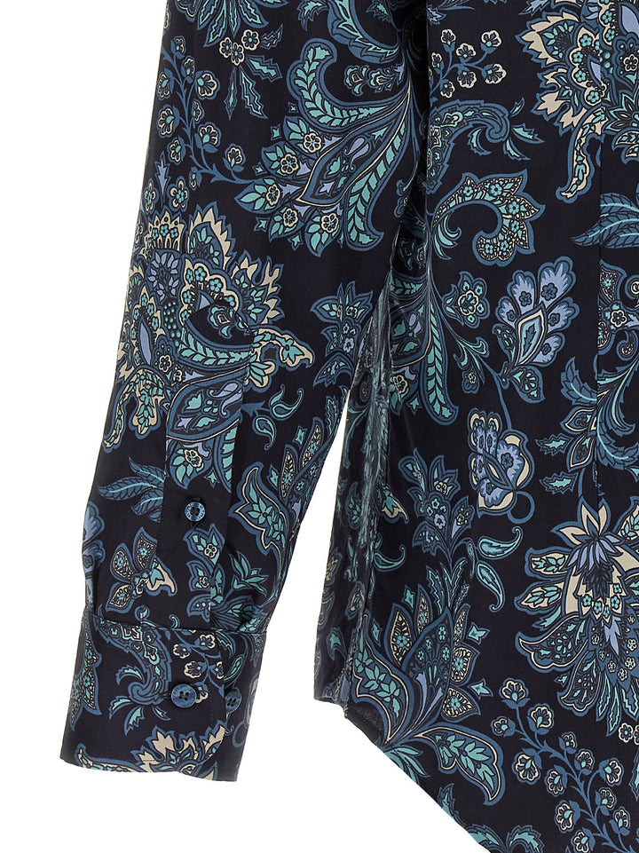 Etro Floral Paisley Cotton Shirt Camicie - Blu | 658b23efff298d91c5e706395d57a619c09fbdad