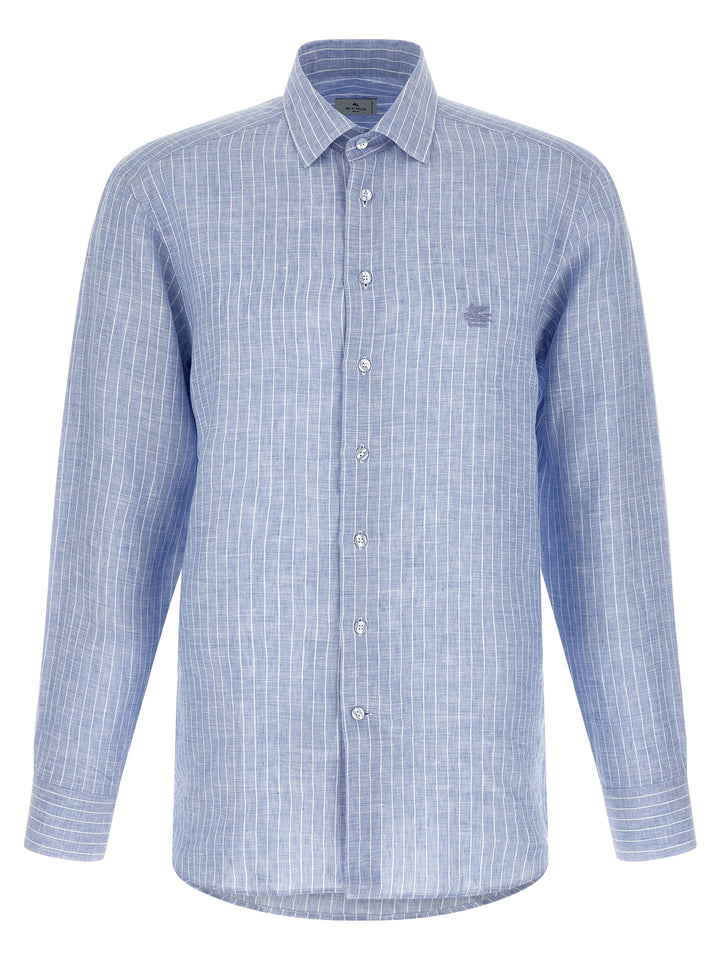 Etro Striped Linen Shirt Camicie - Celeste | 537b9bbb7b258d7f0d714f5111ee2f04ddb081cc