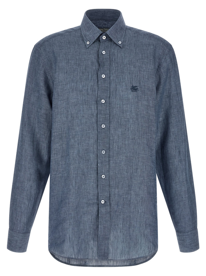 Etro Linen Shirt Camicie - Blu | f13f663cbf6904d22644ba6e136df610522651b3