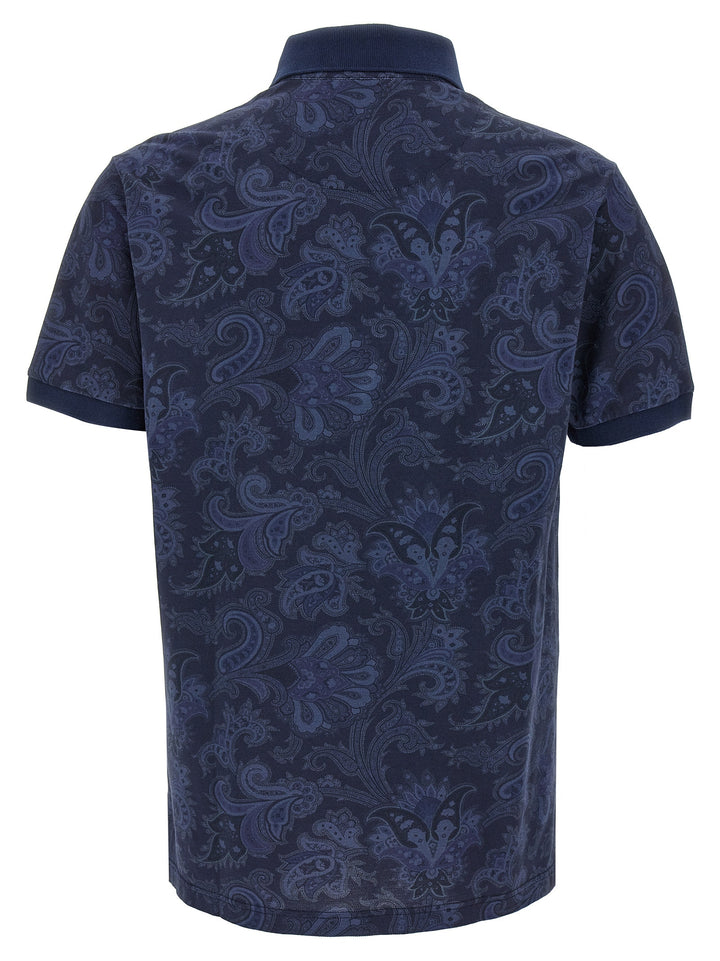 Etro Paisley Flowers Polo - Blu | 489d49e1b54b7200f6f75d316ba56edc8803d896
