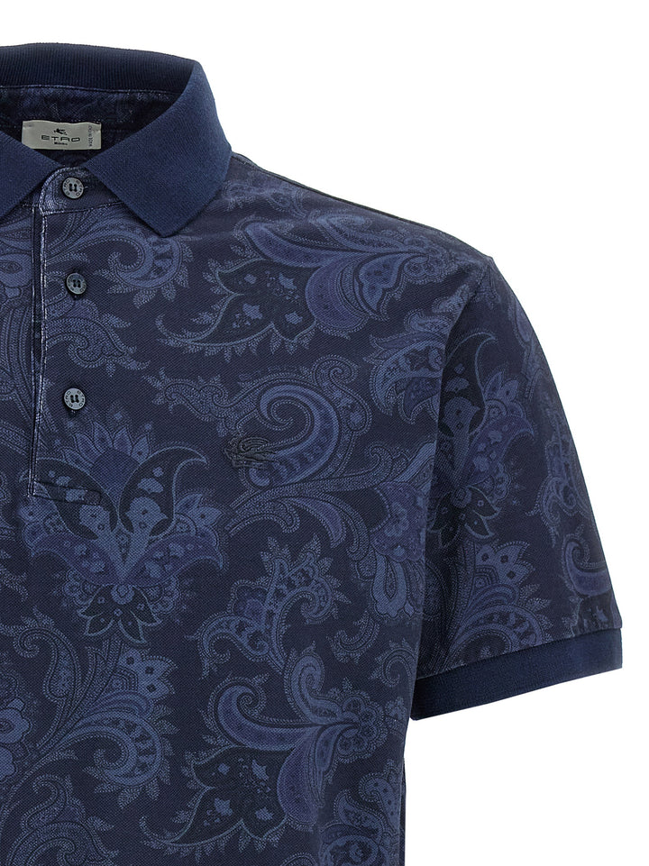 Etro Paisley Flowers Polo - Blu | 80c2a45c1545d122523a4d76832b4b764a7e01fc