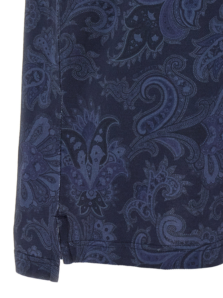 Etro Paisley Flowers Polo - Blu | 978ef385bab951413ef64d74c7e5454aa653f036