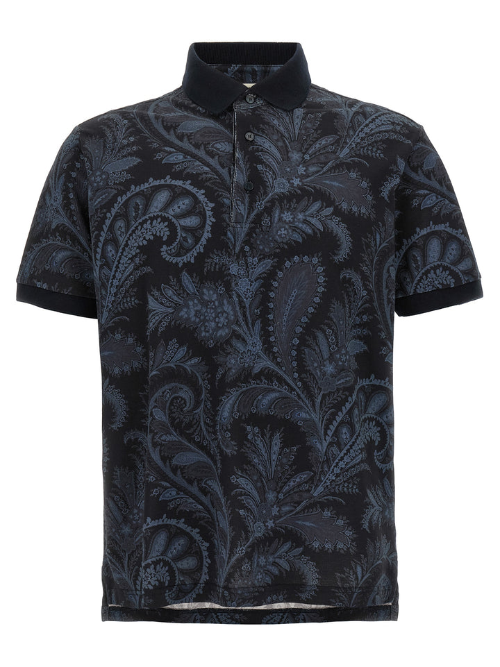 Etro Paisley Flowers Polo - Blu | 163c2cedc4dc41dc347edb7086e46a8d6df3751d