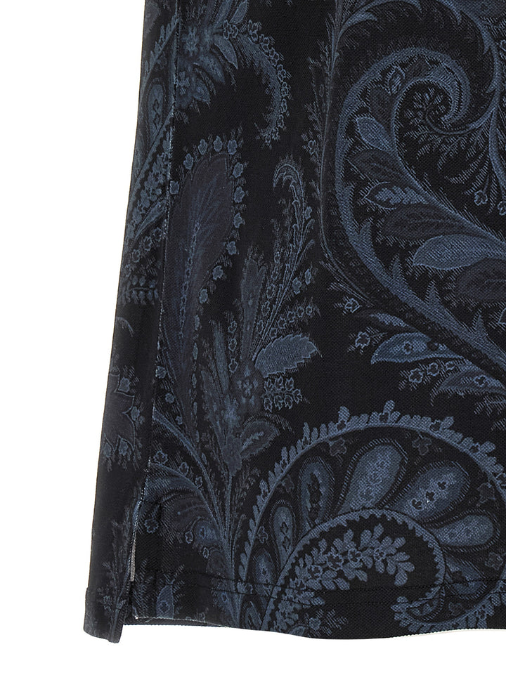 Etro Paisley Flowers Polo - Blu | 25aee57fc42ccbb3cf63e0a97e2e311d4c5dd90e