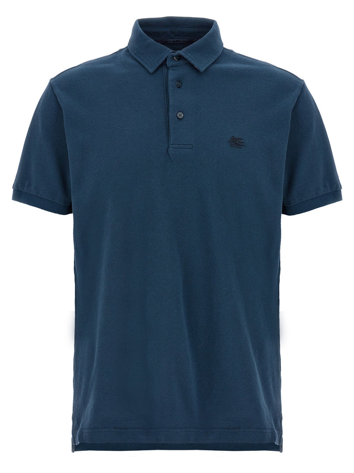Etro Pegaso Polo - Blu | 5b87e655271b55f7b93fffe5d52b56e80d93b445