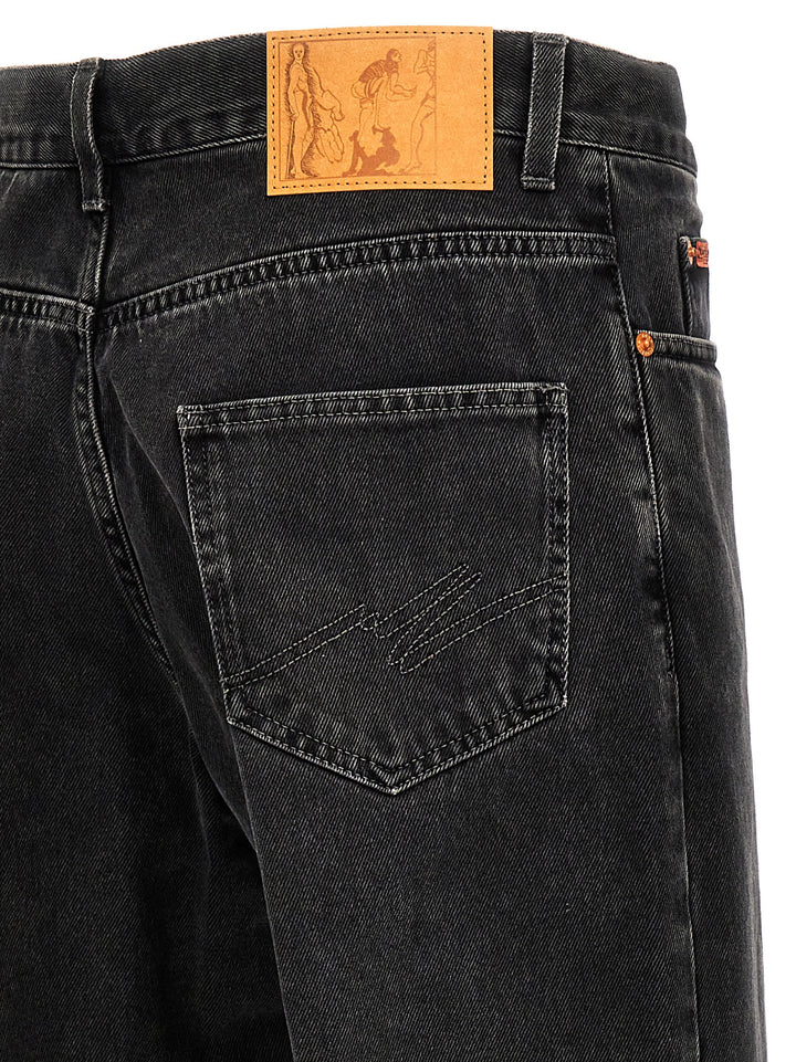 Adhesive Tape Detail Jeans Nero