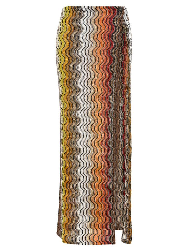 Missoni Greek Zig Pattern Raschel Skirt Gonne - Multicolor | e8c8115d02409f6ab628acfc5a479902519375d0