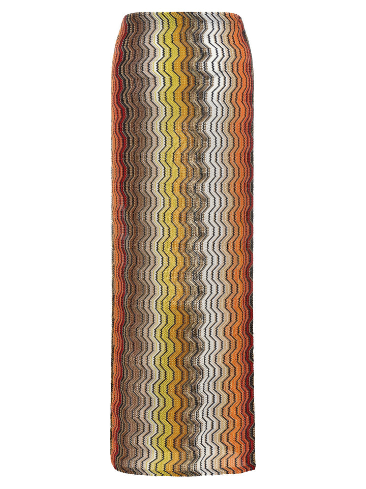 Missoni Greek Zig Pattern Raschel Skirt Gonne - Multicolor | b01e790d15a21ca0abdd5d7d7f67efc793fee033