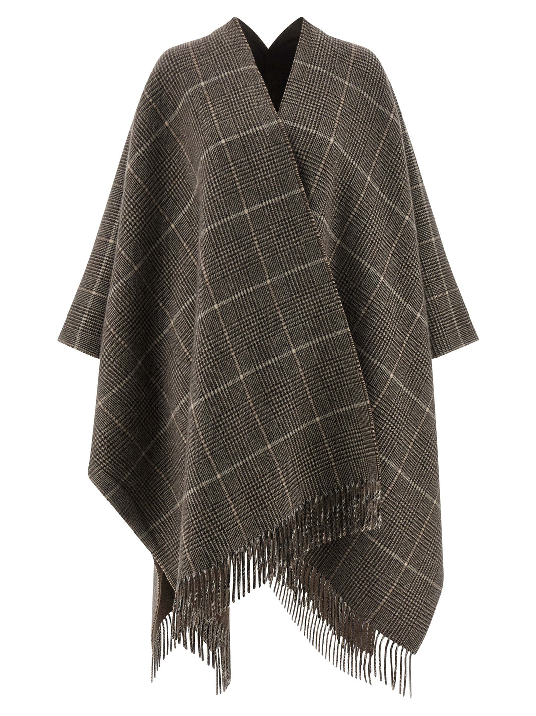 Brunello Cucinelli Cashmere Reversible Poncho Mantelle - Marrone | 787858bc23943eb0cd61d7282d5b2d3213a0b805