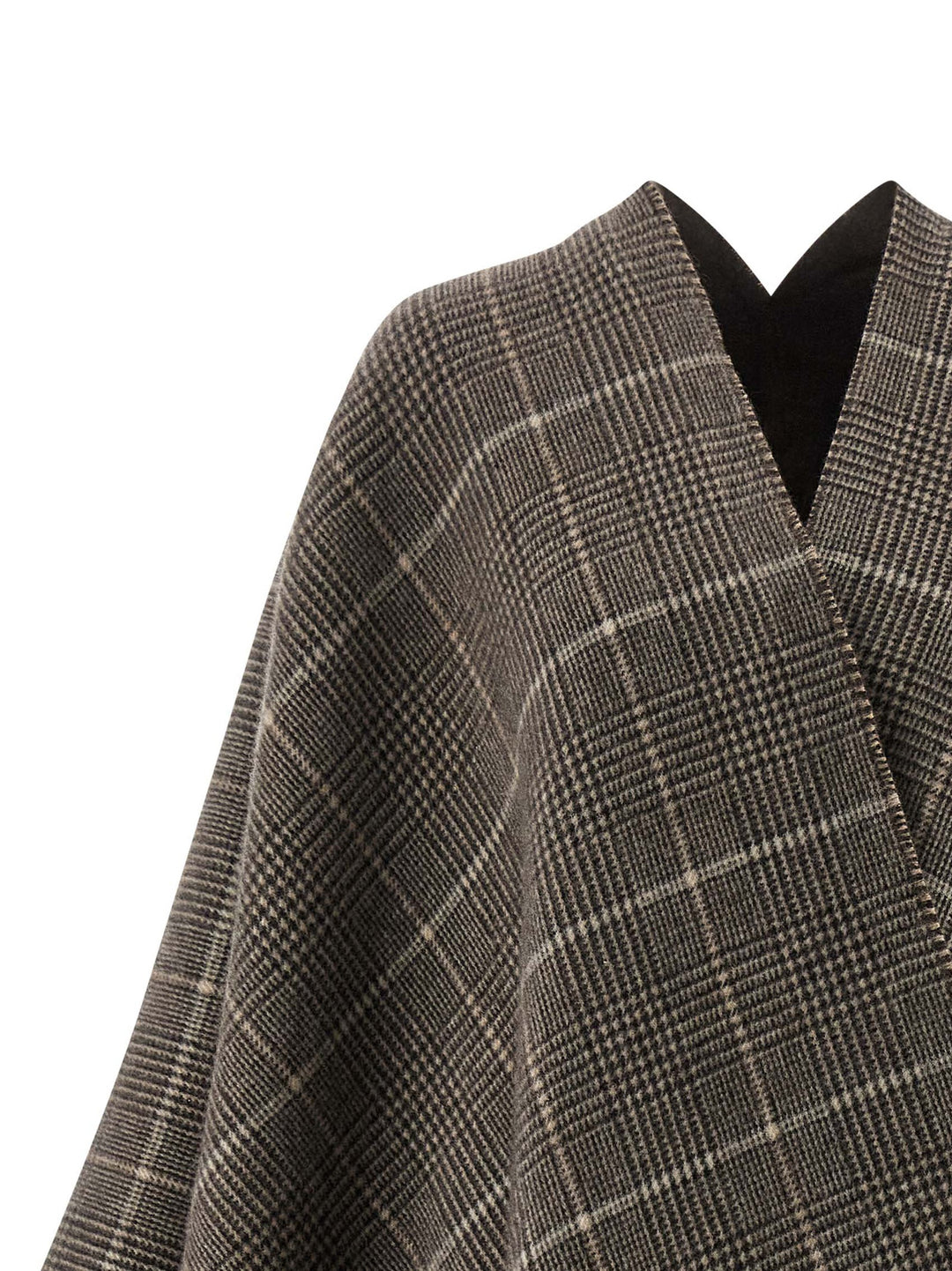 Brunello Cucinelli Cashmere Reversible Poncho Mantelle - Marrone | 998425eab304756a9953b4e7fbc4eb36d592d892