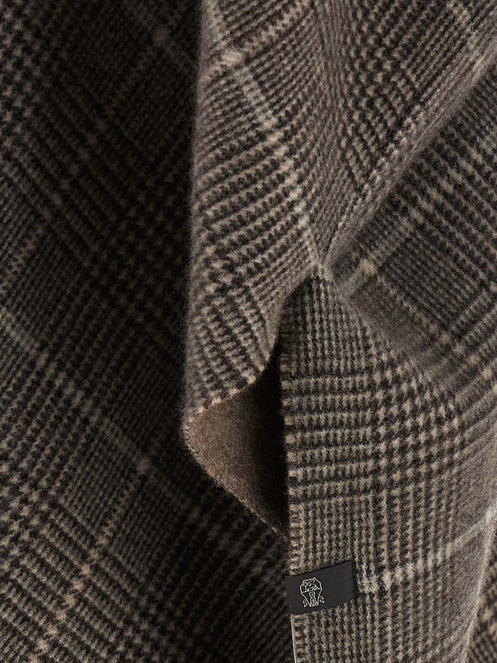 Brunello Cucinelli Cashmere Reversible Poncho Mantelle - Marrone | c301ed0ee16b1d0edc0adb518f606773b775ebcd