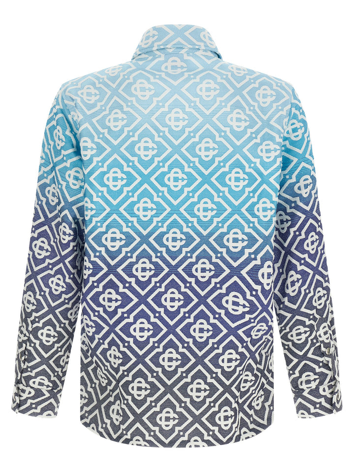 Casablanca Monogram Gradient Jacquard Puffer Jackets - Blu | 3ad70cad58e51c5e7f0b4b41ac5846b9dbee5e81