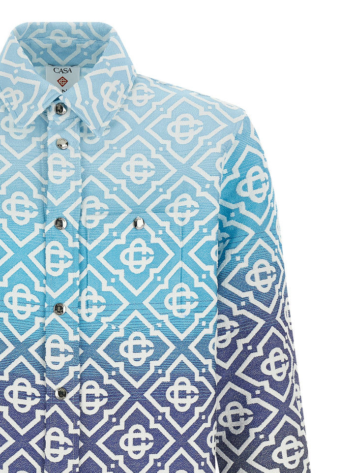 Casablanca Monogram Gradient Jacquard Puffer Jackets - Blu | 450339a20069f3b5f8ee4a4842c292b16bfe6d93