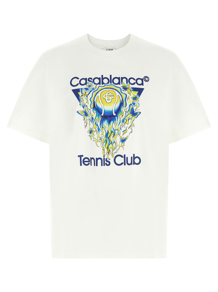 Casablanca Tennis Club Icon T shirt - Bianco | bb76ac0ad1ff4392aeb4e9806a351b150142b25c
