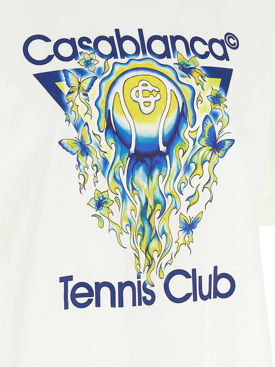 Casablanca Tennis Club Icon T shirt - Bianco | c8da7a652e16261ae953dde83d301e113dfda49f
