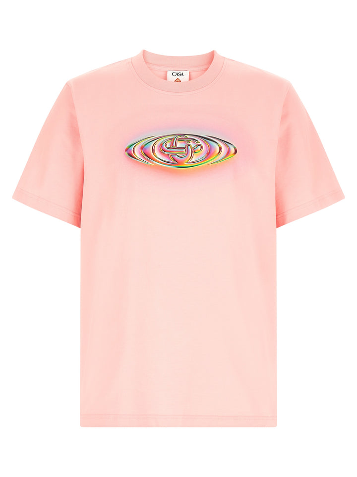 Casablanca Glass Logo T shirt - Rosa | 0e6aec243ff9f96cad09c0facb276ceed4de1c6a