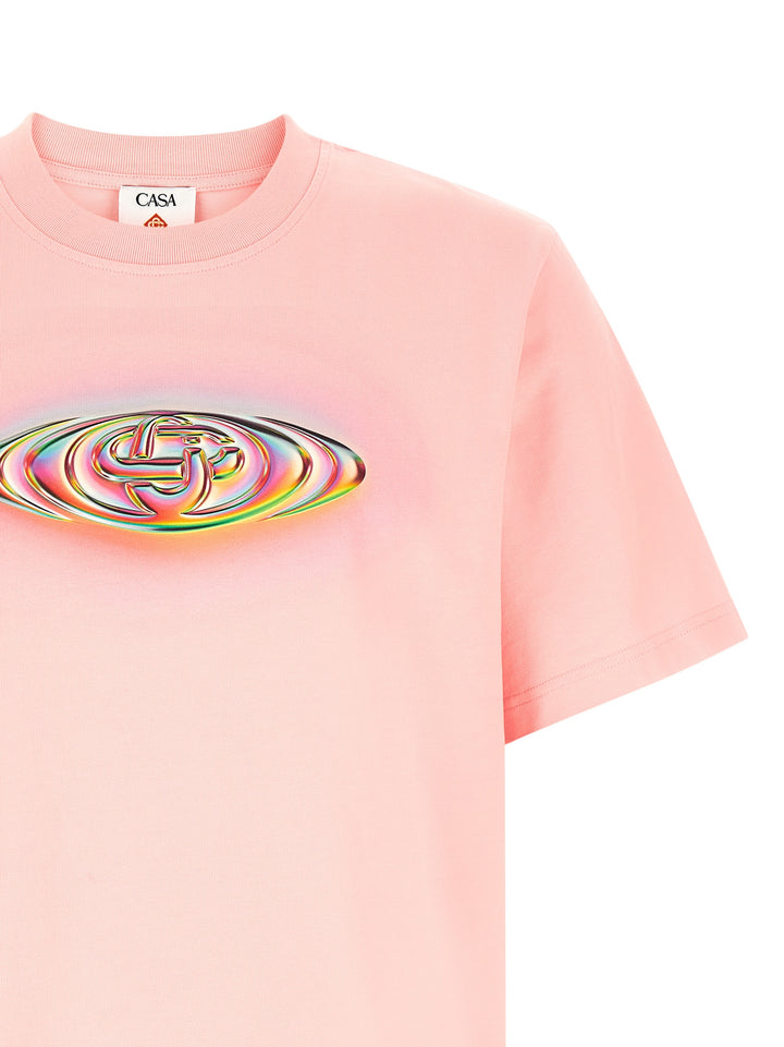 Casablanca Glass Logo T shirt - Rosa | c790277eac369c869e804ef5f89bc24da114827e
