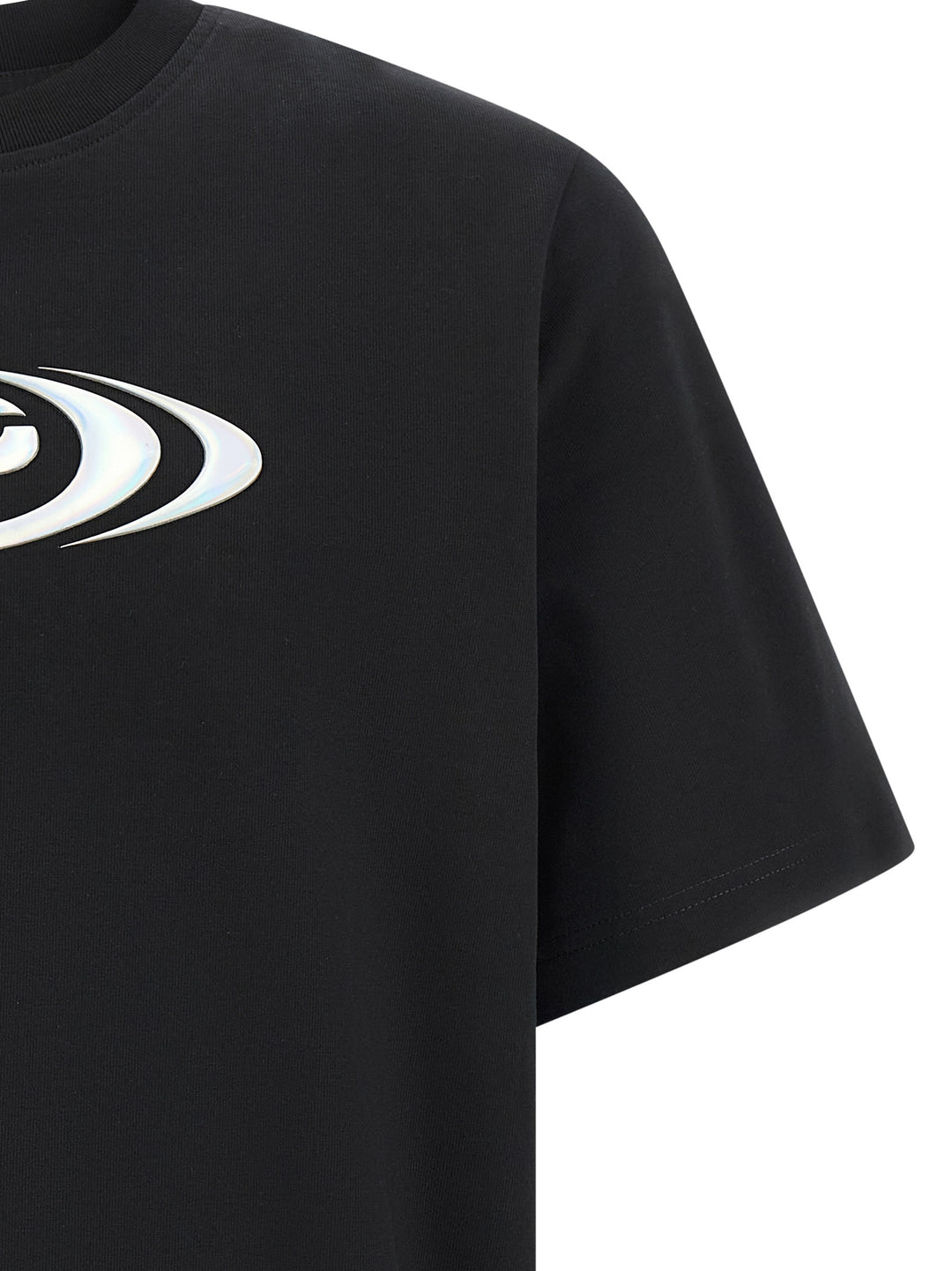 Casablanca Warped Logo T shirt - Nero | a3053e77915a96f8a641b3b164fc547fd12a6194