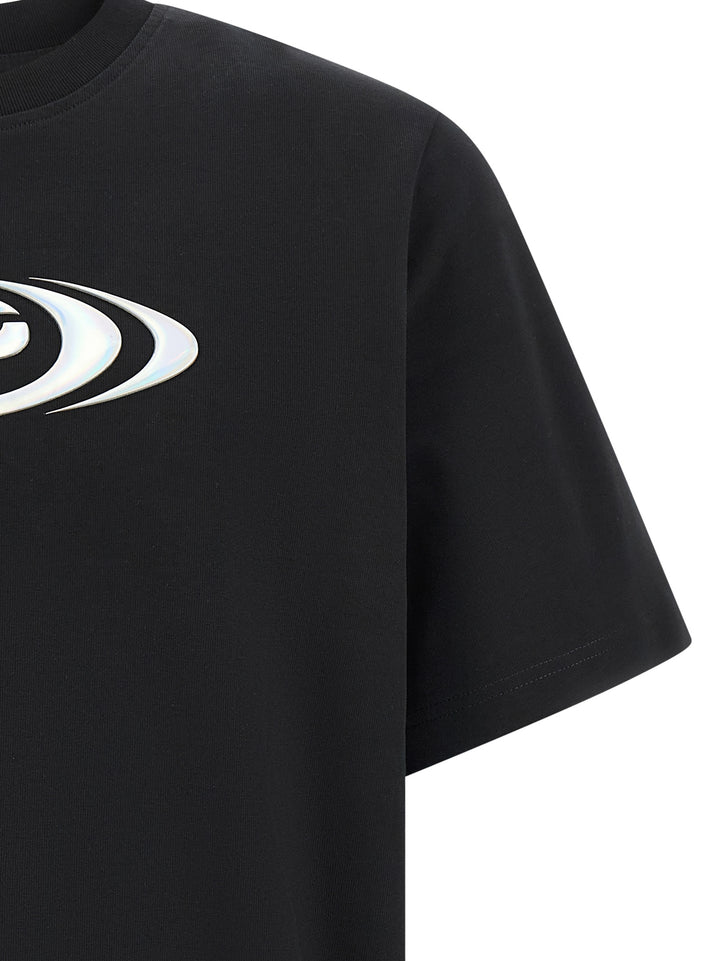 Casablanca Warped Logo T shirt - Nero | a3053e77915a96f8a641b3b164fc547fd12a6194