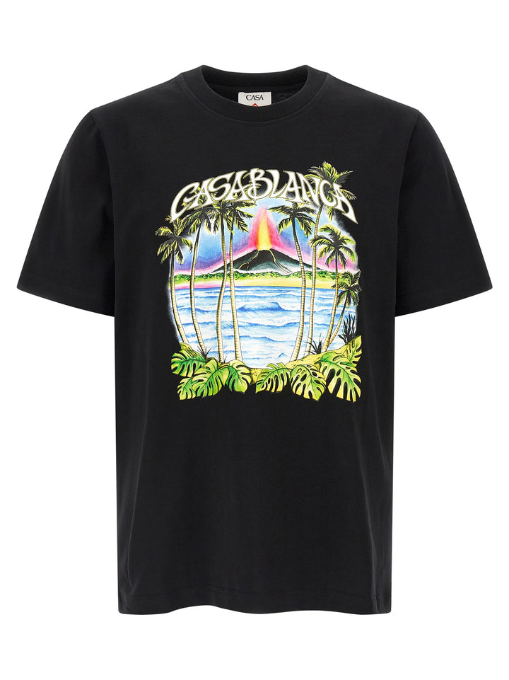 Casablanca Volcano T shirt - Nero | 27b515d320cd3794e5a44794dd36a5e7f4a28715