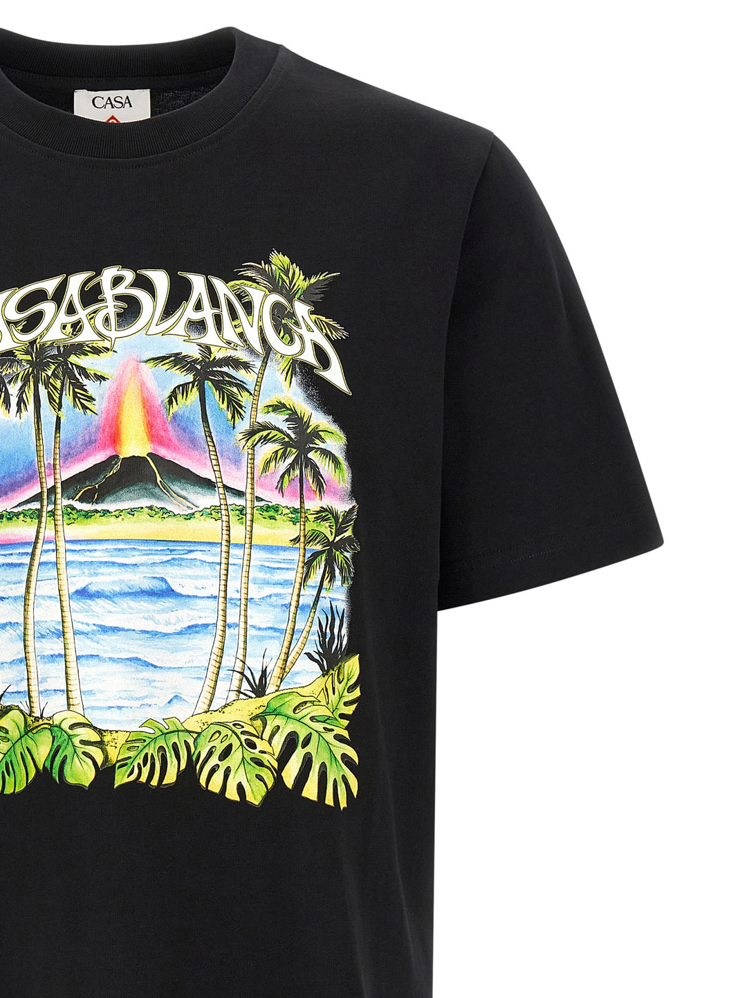 Casablanca Volcano T shirt - Nero | 9cc0fe54d821c8ffd780c5314764b6ebcbb405c1