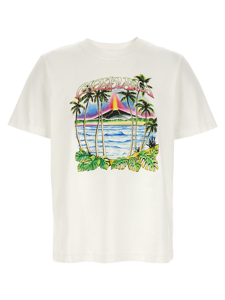 Casablanca Volcano T shirt - Bianco | 1166c0fca57115f5e652fba809fb2abd2ee7d9df