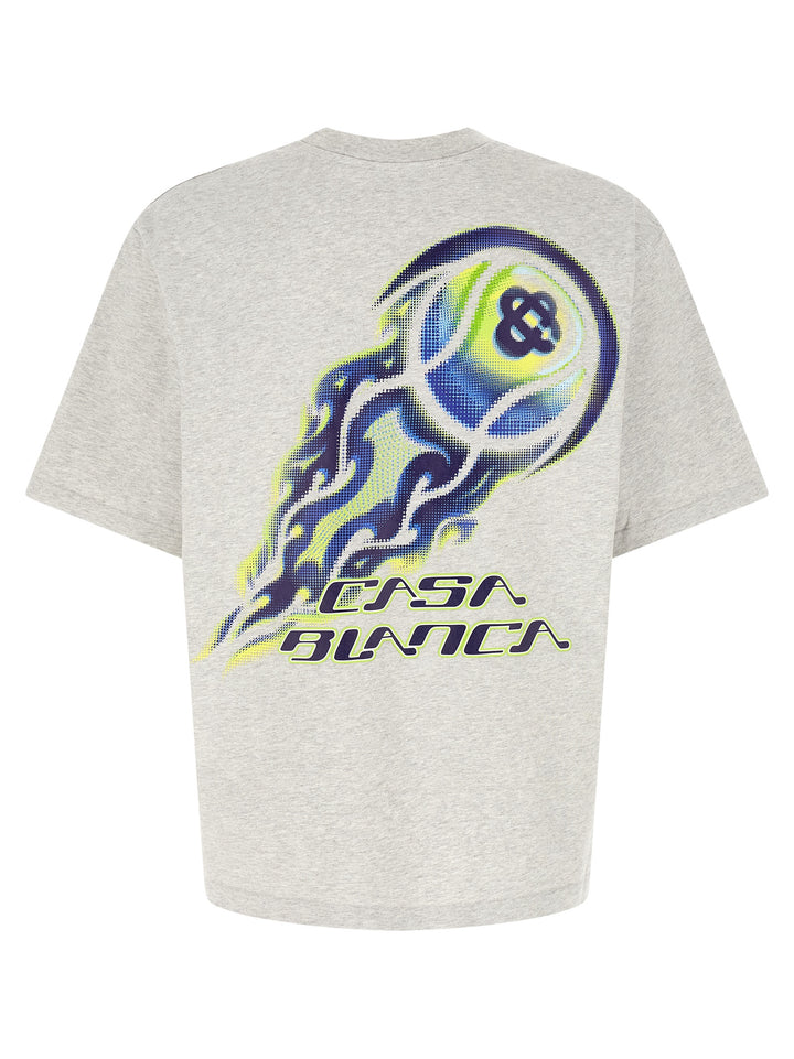 Casablanca Flaming Tennis Ball T shirt - Grigio | ac641717be1ae1c74911914f23f695ac131c1ce0