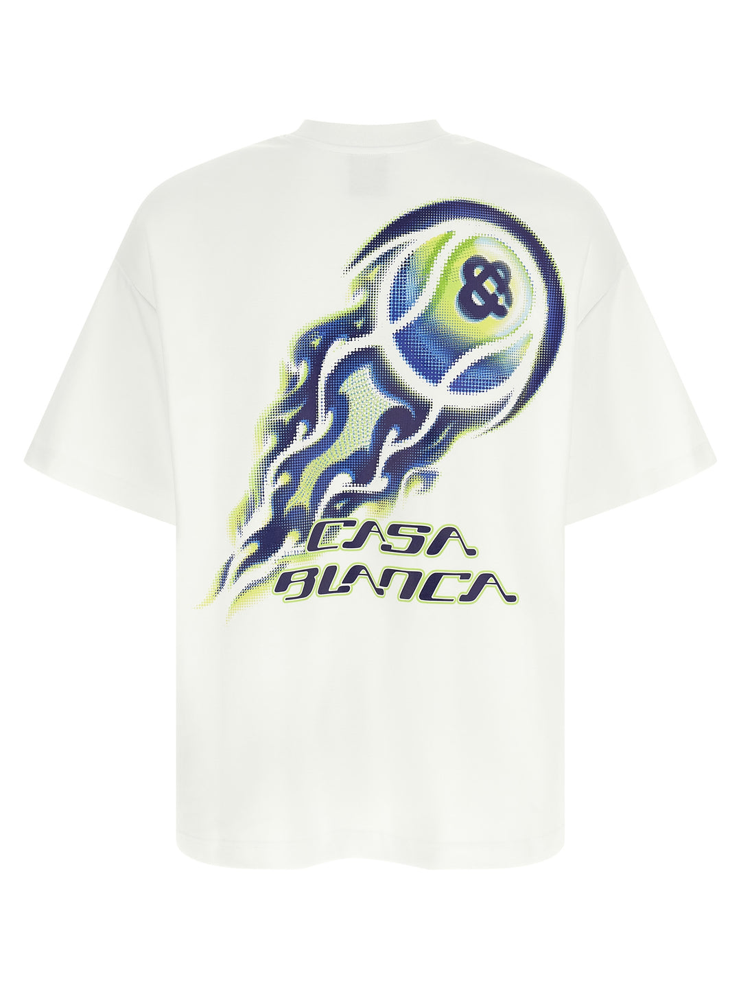 Casablanca Flaming Tennis Ball T shirt - Bianco | b1b16a421248376b9860c0174b1d8e74ed30ba97