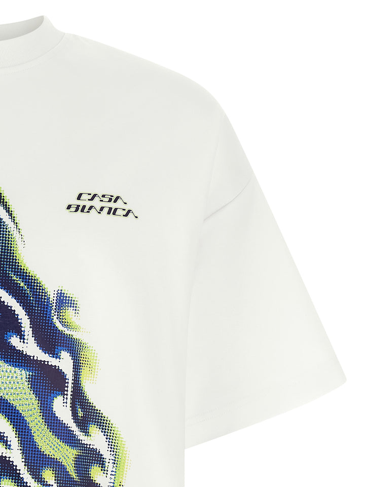 Casablanca Flaming Tennis Ball T shirt - Bianco | ff6649025255355921ced993bfa832c778071cee