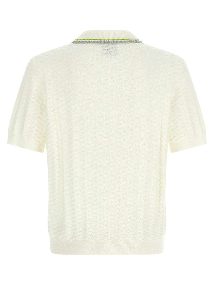 Casablanca Tennisbouclé Polo - Bianco | 3129a67aa2694298aa2c6f143ae99f1d5dbdb2dd