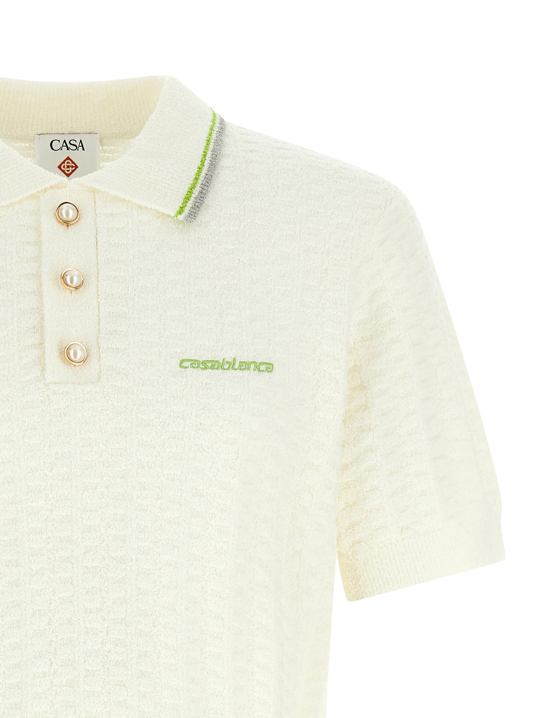 Casablanca Tennisbouclé Polo - Bianco | a0654475c204747334c4c652bd9f839490356979