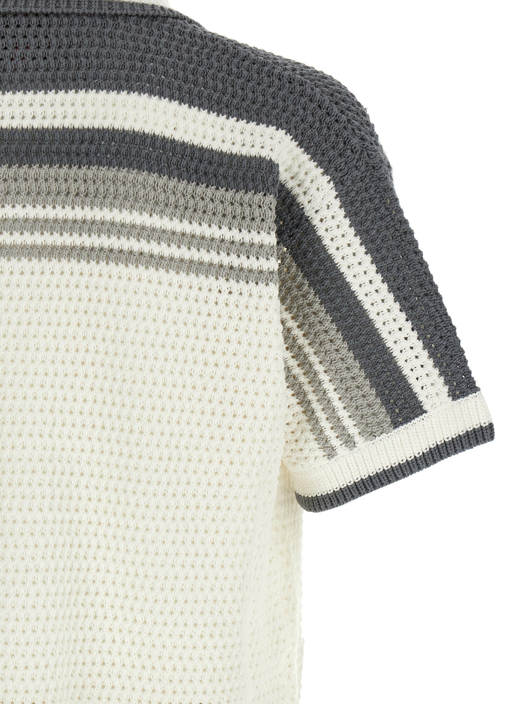 Casablanca Tennis Cotton Crochet Short Sleeve Camicie - Grigio | b2b81768a2fe353e061ca6e3f7ff67c6a58bef1a