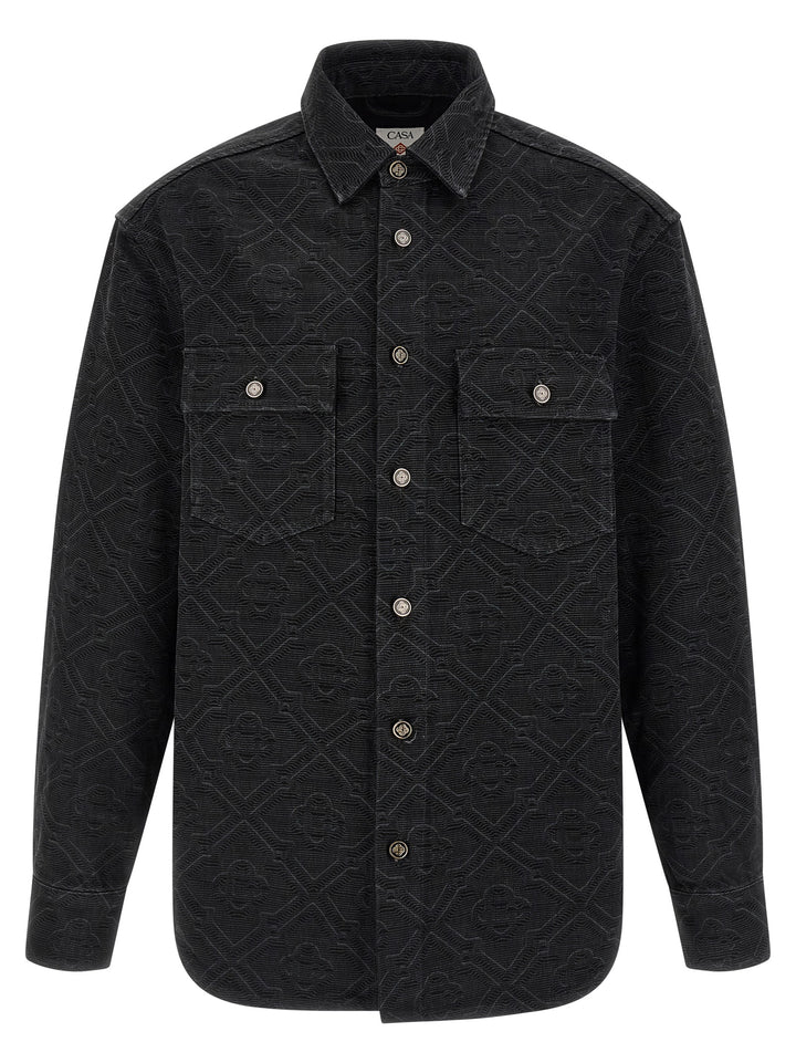 Casablanca Laser Monogram Denim Camicie - Nero | c54ad09f849de2e4901c51d60e23853d9d39bbdf