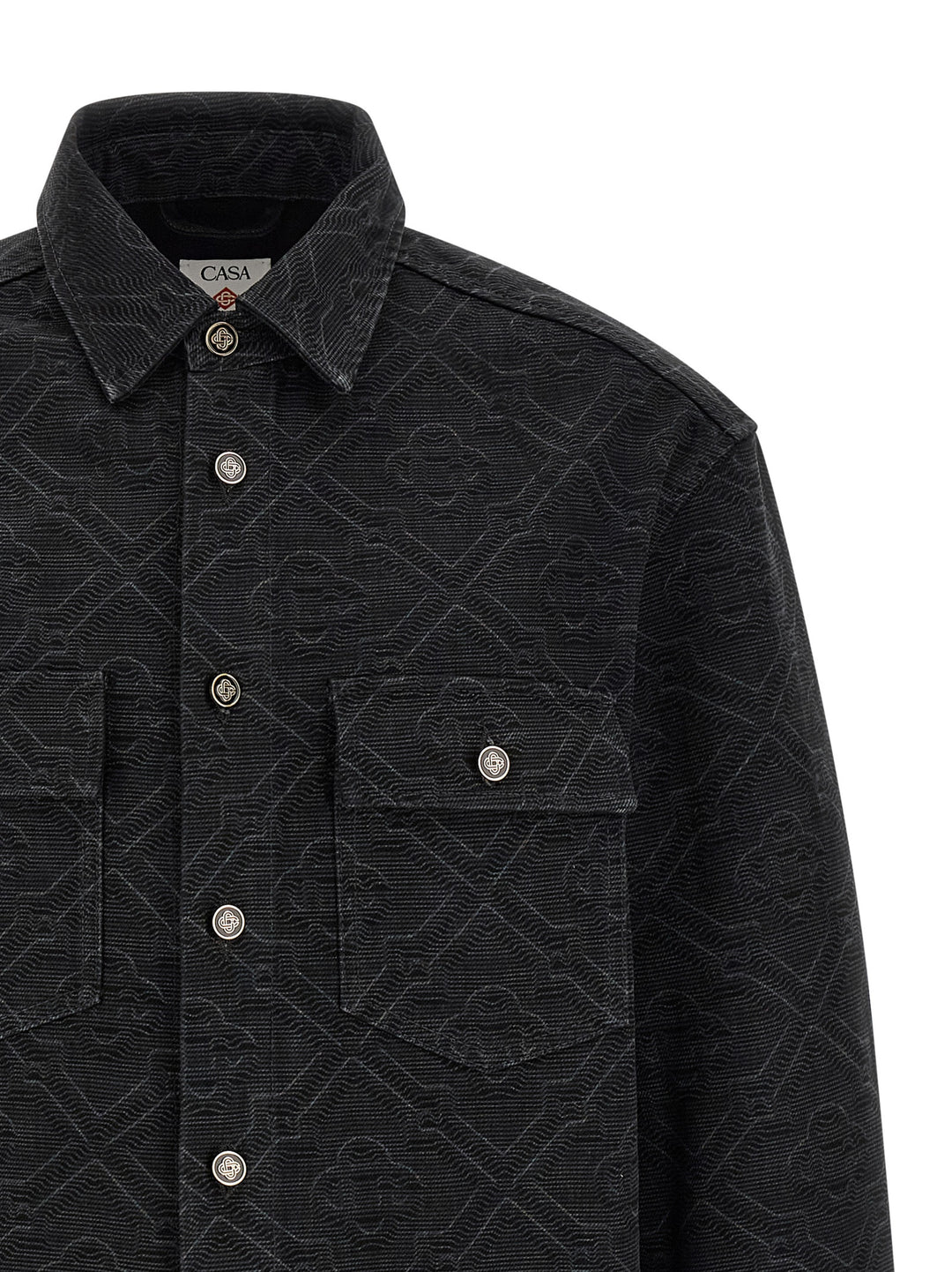 Casablanca Laser Monogram Denim Camicie - Nero | 54535e595594b072627508fa75ad95947ccdf64f