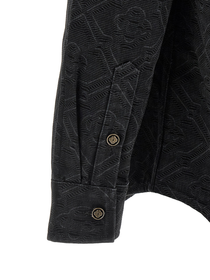 Casablanca Laser Monogram Denim Camicie - Nero | 27ab9c6eb8ef882214eefb344575a5eccce8dca4