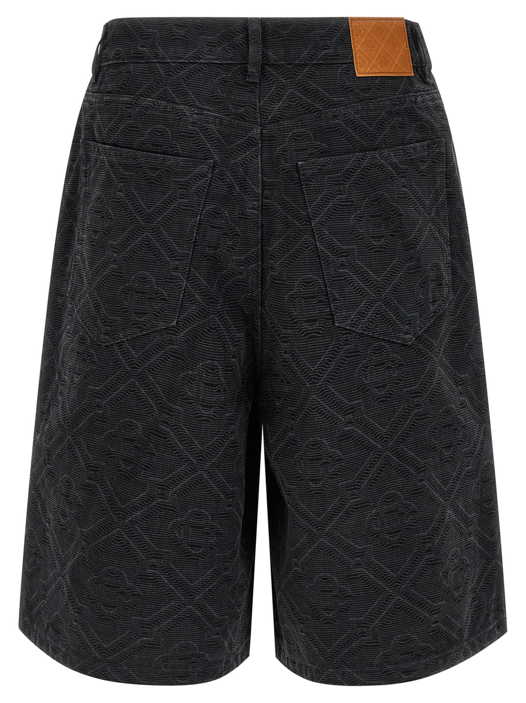 Casablanca Laser Monogram Denim Bermuda e Short - Nero | 3bace71482dd95080893367bffe7164bea20ca5d