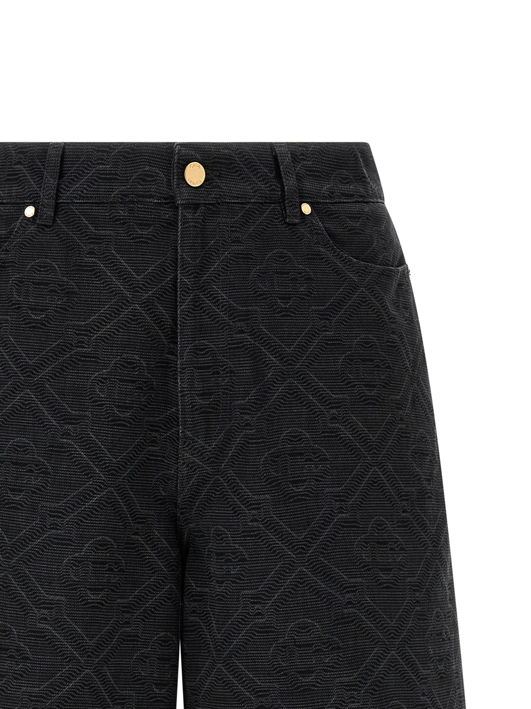Casablanca Laser Monogram Denim Bermuda e Short - Nero | f56822b6050ac90bf73cb1eda5c2bd1269d43665