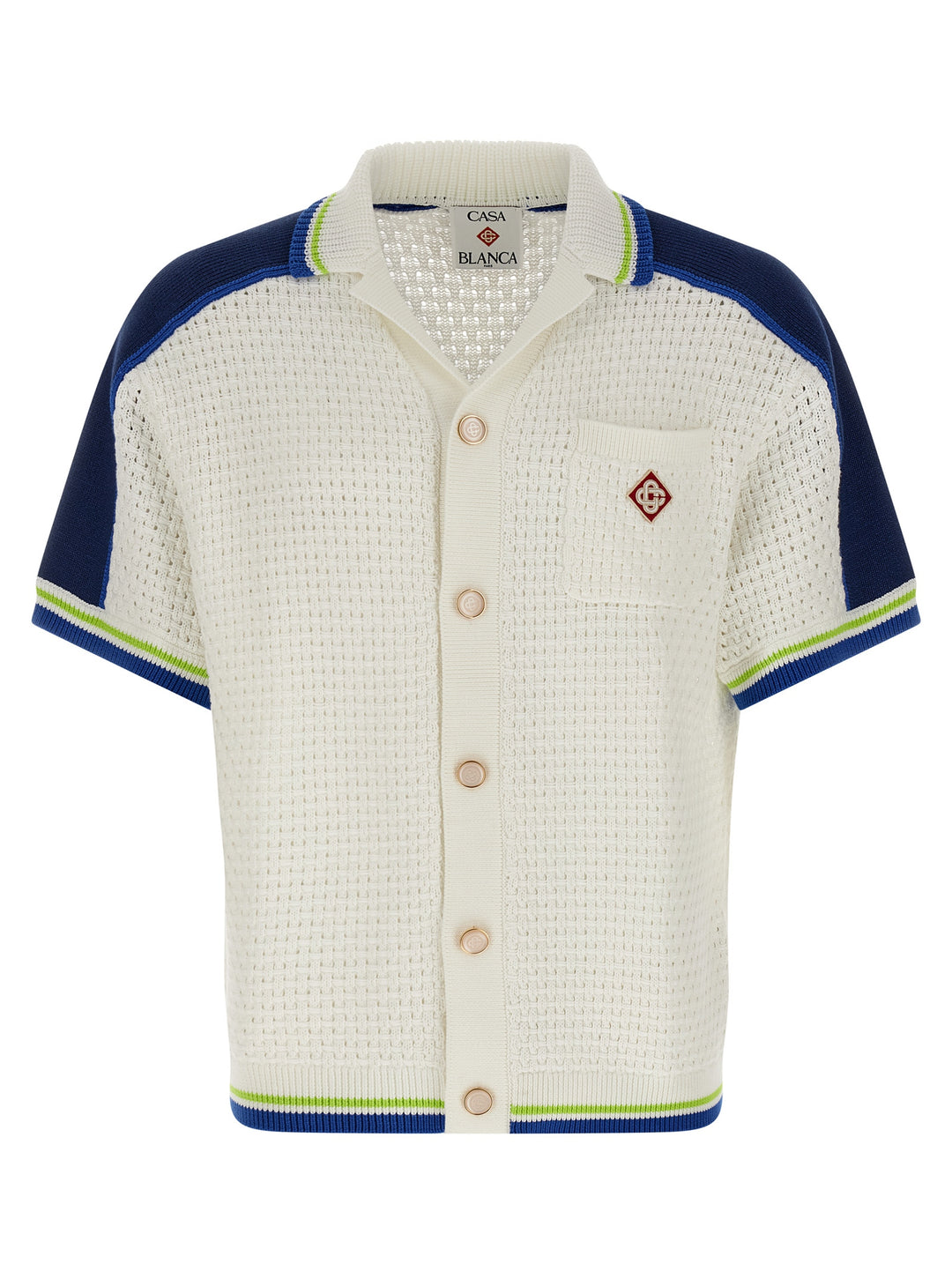 Casablanca Tennis Cotton Crochet Camicie - Bianco | cd975638f03375c609be759e540c7113a495ad10