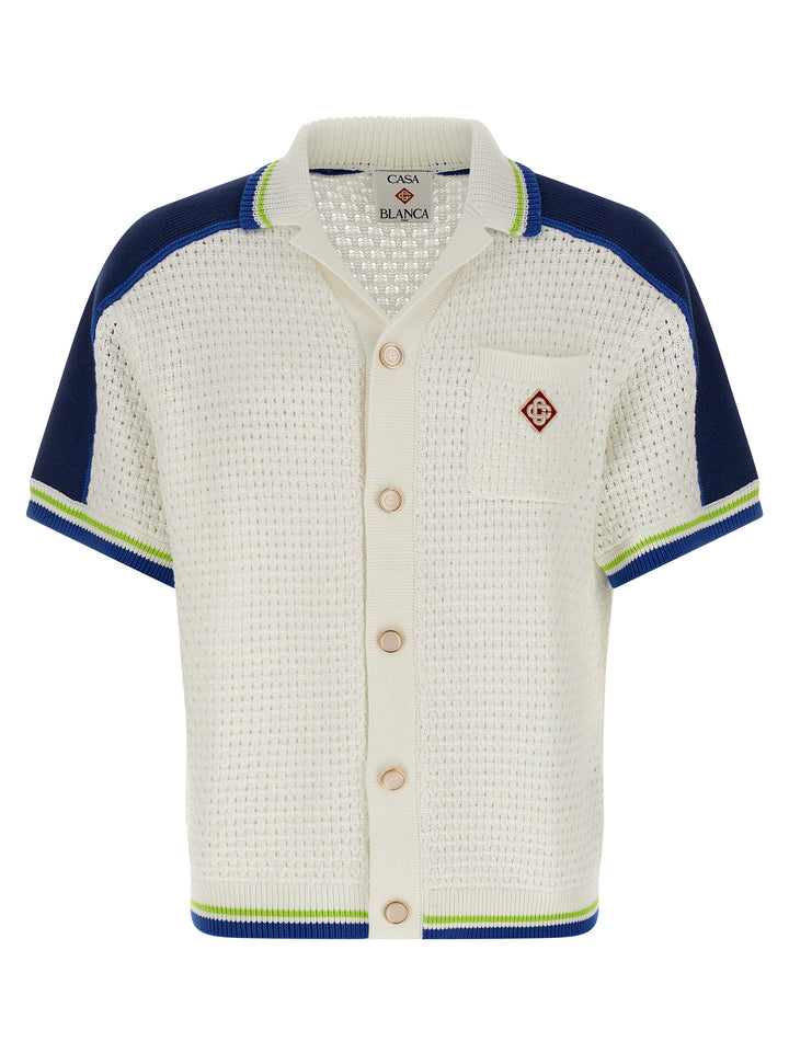 Casablanca Tennis Cotton Crochet Camicie - Bianco | cd975638f03375c609be759e540c7113a495ad10