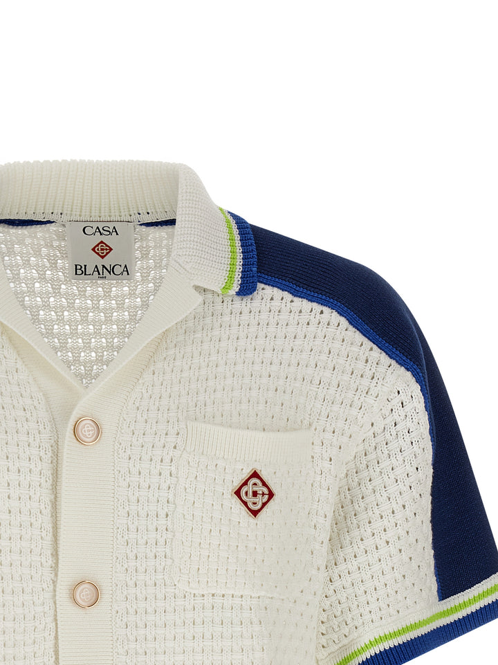 Casablanca Tennis Cotton Crochet Camicie - Bianco | d1689c3c61a3882682ca29b34fd858068554657a