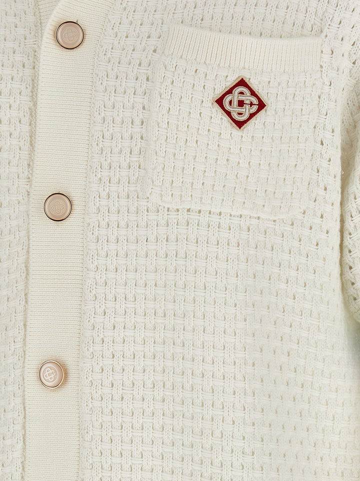 Casablanca Tennis Cotton Crochet Camicie - Bianco | 448118b03f8248c61cb2b3fc496d553057470716